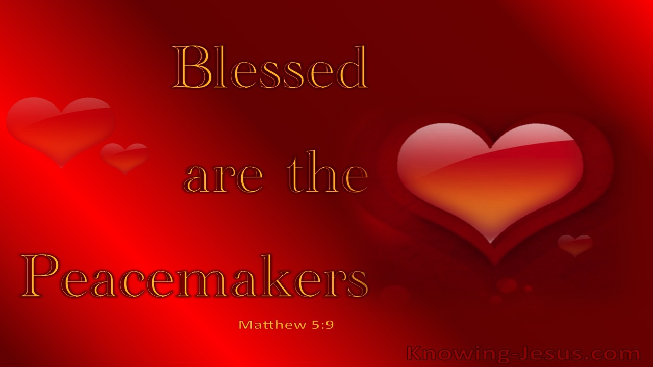 Matthew 5:9 Blessed Are The Peacemakers (red)